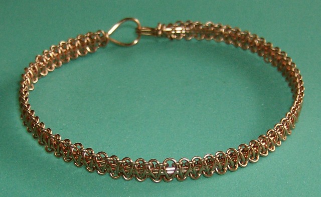 anne's macrame bracelet in wire
