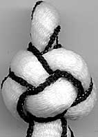 finished button knot with small loop