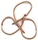 3 petaled flower tied in copper wire