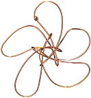 5 petaled flower tied in copper wire