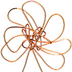 8 petaled flower tied in copper wire