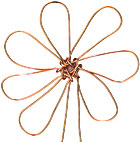 tidied up 8 petaled flower tied in copper wire