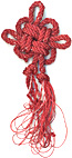 4 good luck tied with red rope