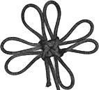 square
	corner split luck knot