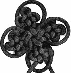 4 sided good luck knot with inset flower ears
