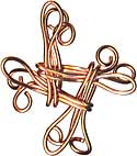 4 good luck knot rendered in copper wire