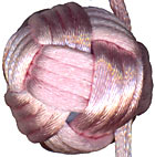 pink globe knot with 14 facets