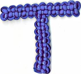 blue mystic letter T knot