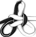 creeper knot in black, white and grey