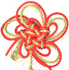 5 point stellar knot in red and gold